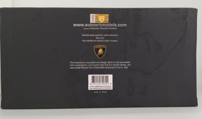 Load image into Gallery viewer, AUTOart 1/18 Lamborghini Countach 25th Anniversary (Red) Scale Car– Used