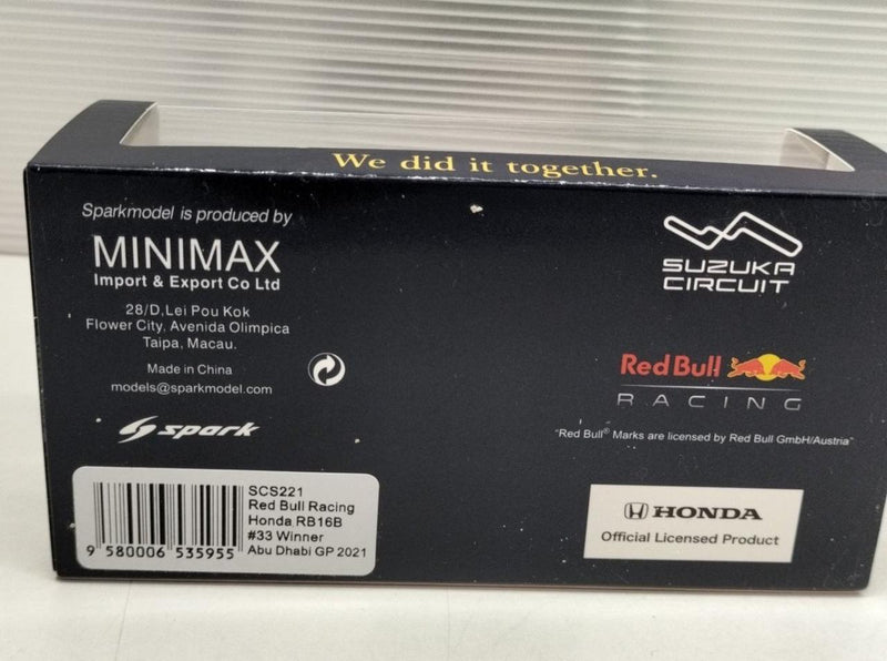 Cargue la imagen en el visor de la galería, HONDA Red Bull Racing Honda RB16B #33 1/43 Scale Diecast Car– Used