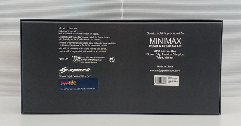 Laden Sie das Bild in Galerie -Viewer, SPARK 1/18 Red Bull Racing Honda RB16B F1 Diecast Model Car