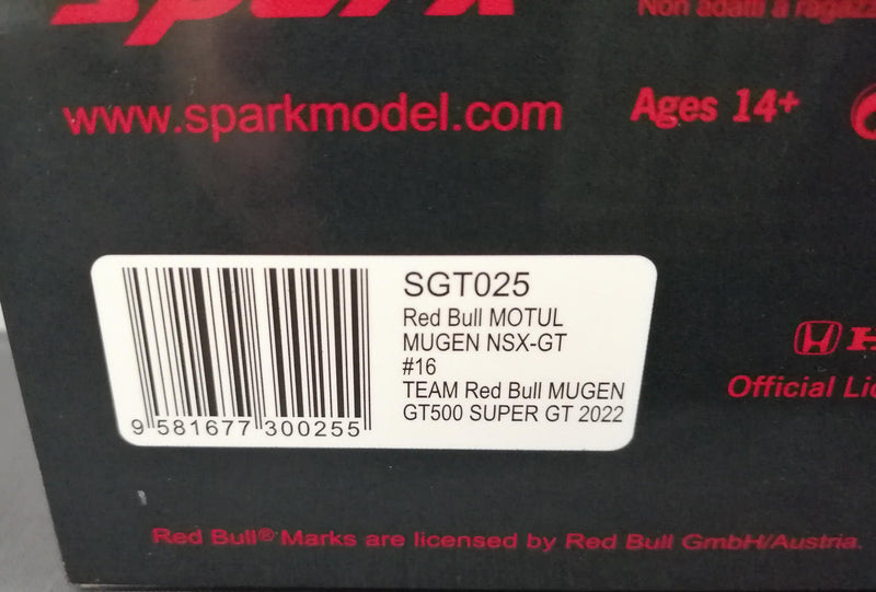 Laden Sie das Bild in Galerie -Viewer, SPARK RED BULL MOTUL MUGEN NSX-GT #1 1/43 Diecast Car– Used