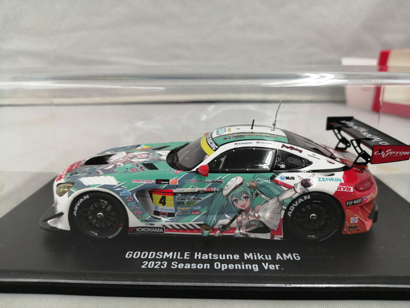 Laden Sie das Bild in Galerie -Viewer, SPARK Hatsune Miku AMG 2023 Opening Round Ver. 1/43 Scale Car– Used
