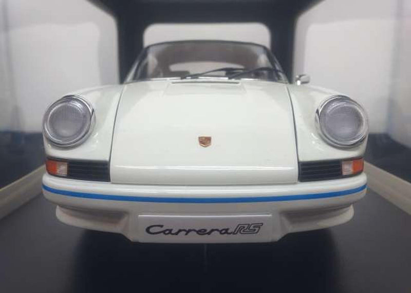 Laden Sie das Bild in Galerie -Viewer, AUTOart 1/18 Porsche 911 Carrera RS 2.7 White with Blue Stripes