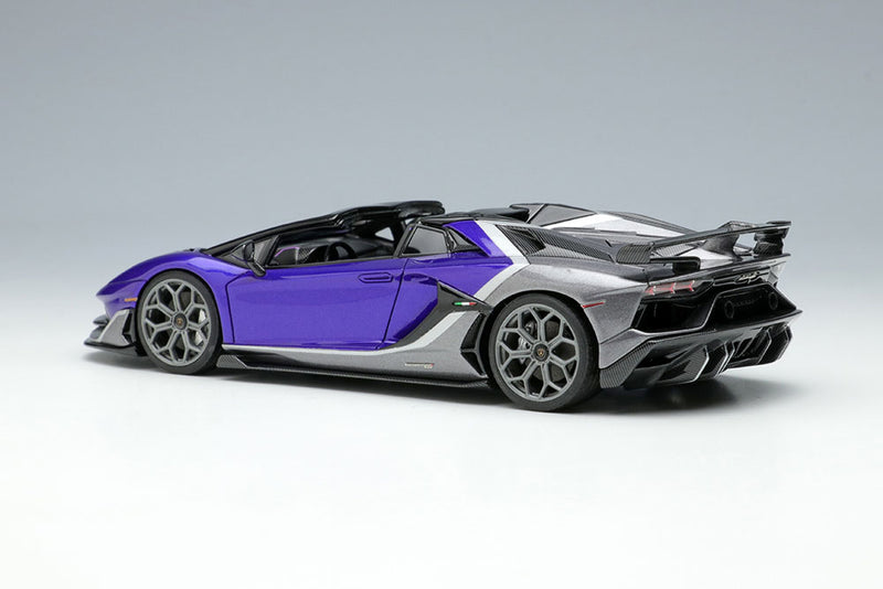 Cargue la imagen en el visor de la galería, EIDOLON EM669C Lamborghini Aventador SVJ Roadster Ado Personam 2tone Paint Viola Hestia / Grigio Lynx Limited 150pcs Make Up 1/43 EM669C