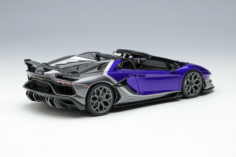 Cargue la imagen en el visor de la galería, EIDOLON EM669C Lamborghini Aventador SVJ Roadster Ado Personam 2tone Paint Viola Hestia / Grigio Lynx Limited 150pcs Make Up 1/43 EM669C