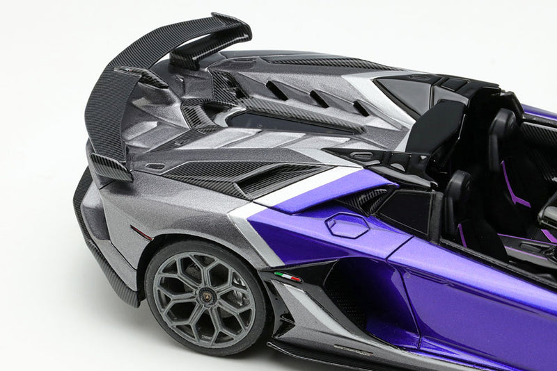 Cargue la imagen en el visor de la galería, EIDOLON EM669C Lamborghini Aventador SVJ Roadster Ado Personam 2tone Paint Viola Hestia / Grigio Lynx Limited 150pcs Make Up 1/43 EM669C