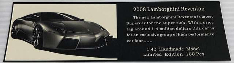Laden Sie das Bild in Galerie -Viewer, Misc. Brand 2008 1/43 Lamborghini Reventon (Gray) Limited 100 pcs– Used