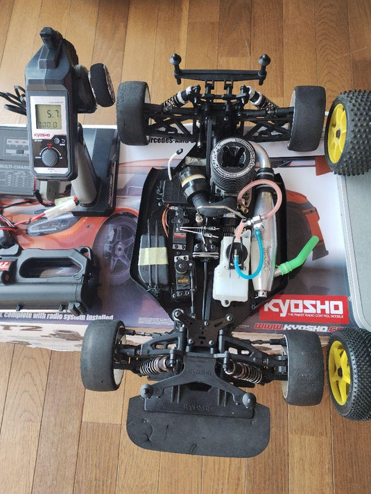 Used Kyosho Inferno GT2 Race Spec and Inferno 4WD RC Car Set with Transmitters