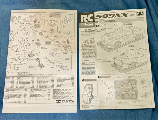 Used Tamiya Ferrari 599XX TT-01 Type E Chassis Unassembled RC Car Kit