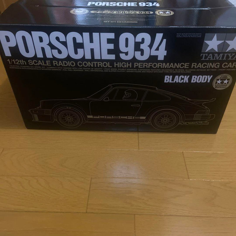 Load image into Gallery viewer, Used Tamiya 1/12 Black Porsche 934 GT-01 Chassis Limited Unassembled Kit