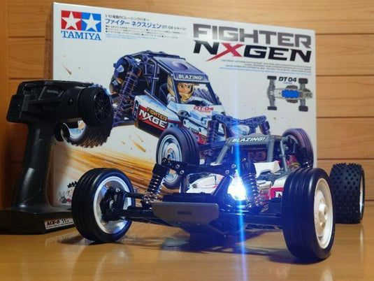 Used Tamiya Fighter NXGEN DT-04 Assembled Full Set with Sanwa MX-6 and LEDs Unused