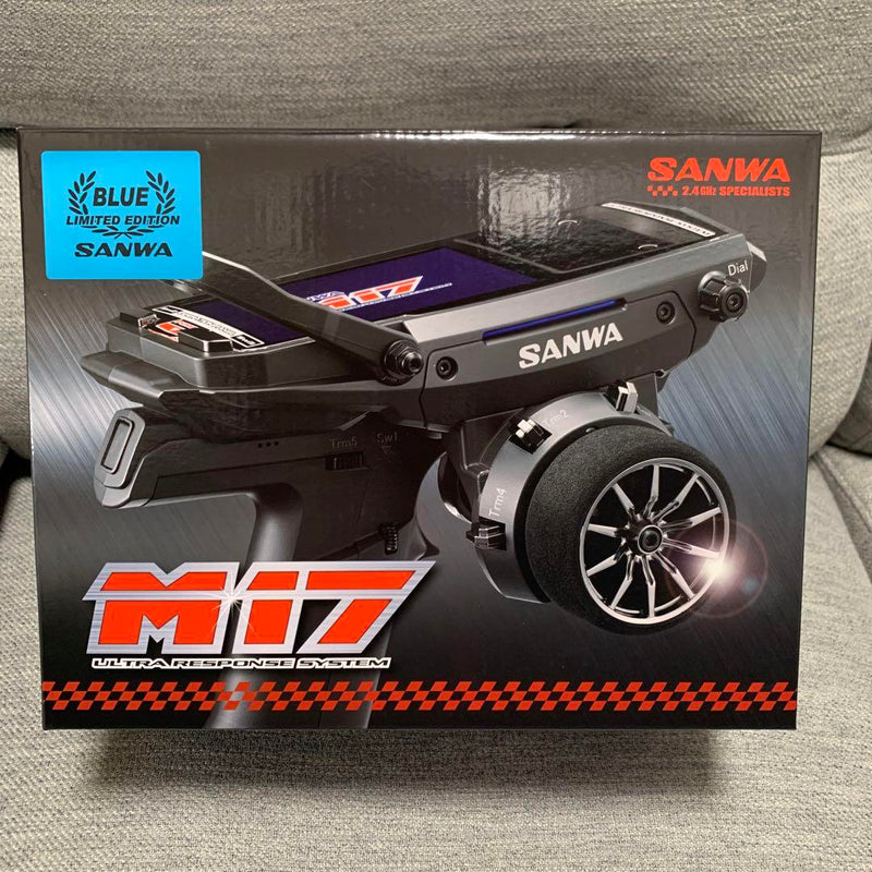 Load image into Gallery viewer, Used Sanwa M17 Blue Limited Edition Transmitter with RX-493i Receiver Set Unopened