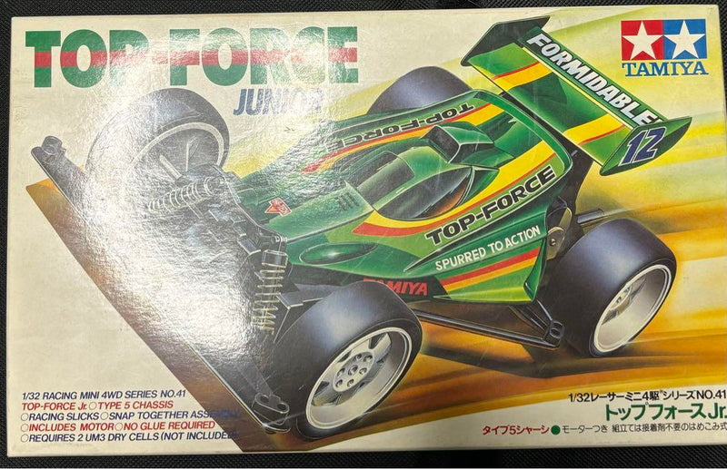 Chargez l'image dans la visionneuse de la galerie, Used Tamiya Top Force Jr. Vintage Mini 4WD Kit Unassembled
