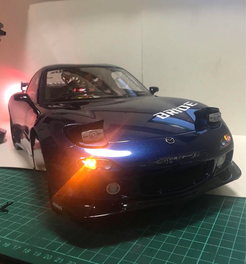 Chargez l'image dans la visionneuse de la galerie, Used Tamiya TT-02 Mazda RX-7 Assembled Full Set RC Car with Sanwa MX-6 Radio