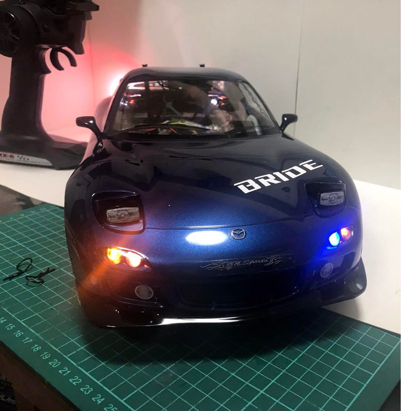 Chargez l'image dans la visionneuse de la galerie, Used Tamiya TT-02 Mazda RX-7 Assembled Full Set RC Car with Sanwa MX-6 Radio
