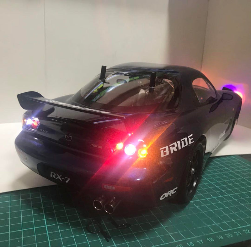 Chargez l'image dans la visionneuse de la galerie, Used Tamiya TT-02 Mazda RX-7 Assembled Full Set RC Car with Sanwa MX-6 Radio