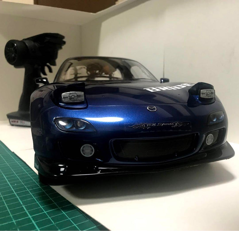 Chargez l'image dans la visionneuse de la galerie, Used Tamiya TT-02 Mazda RX-7 Assembled Full Set RC Car with Sanwa MX-6 Radio