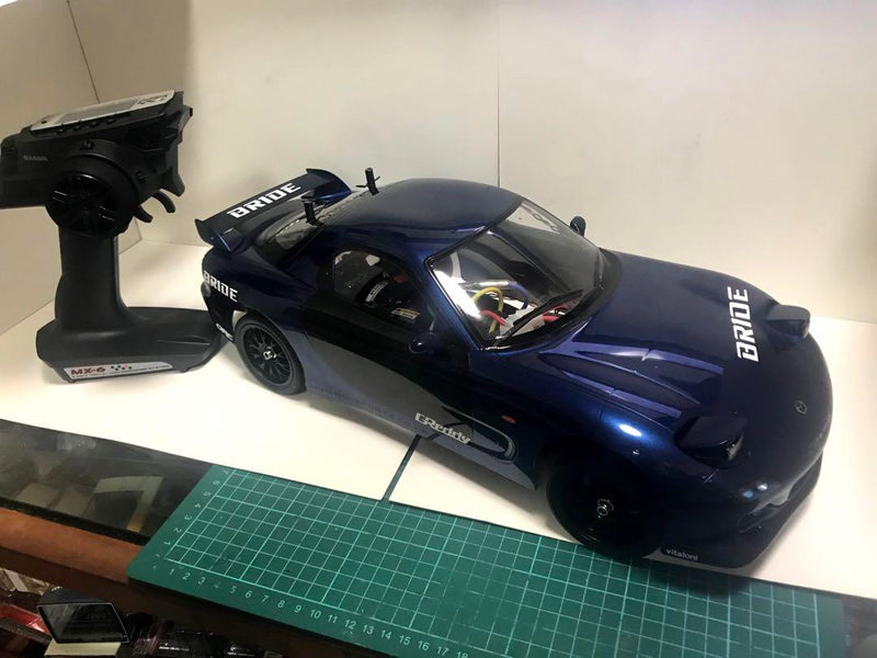 Chargez l'image dans la visionneuse de la galerie, Used Tamiya TT-02 Mazda RX-7 Assembled Full Set RC Car with Sanwa MX-6 Radio