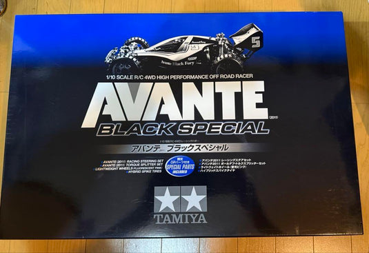 Used Tamiya 1/10 Avante 2011 Black Special RC Car Kit Unassembled with SAVOX Parts