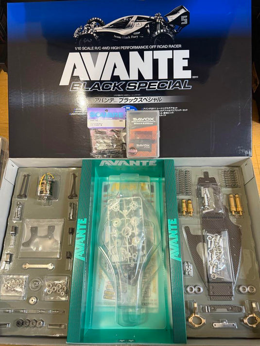 Used Tamiya 1/10 Avante 2011 Black Special RC Car Kit Unassembled with SAVOX Parts