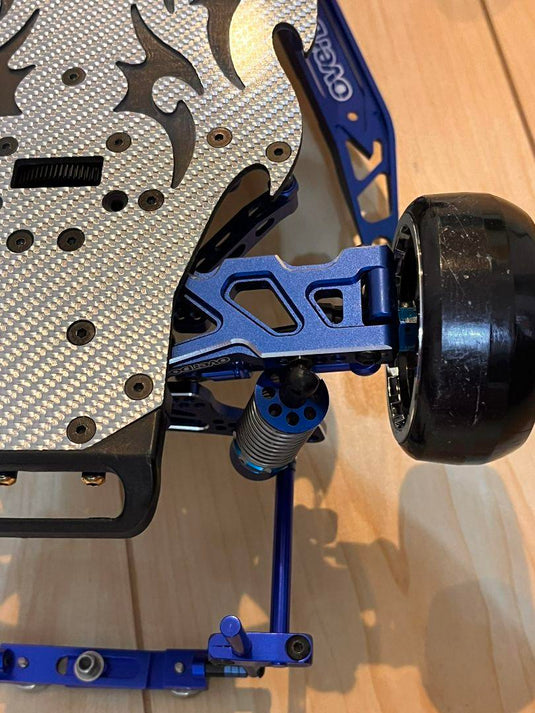 Used Overdose Carbon Chassis RC Car with Blue Aluminum Parts & Electronics