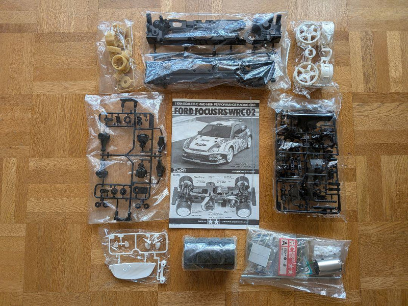 Load image into Gallery viewer, Used Tamiya 1/10 Ford Focus RS WRC 02 TL-01 Kit Unassembled with Spare Parts
