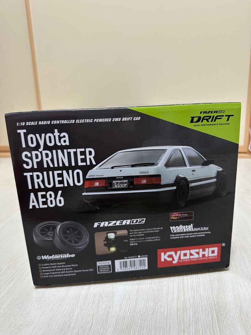 Laden Sie das Bild in Galerie -Viewer, Kyosho 1/10 Toyota Sprinter Trueno AE86 Drift Car RC New Unopened - Used