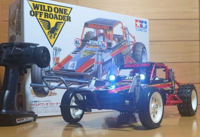 Chargez l'image dans la visionneuse de la galerie, Used Tamiya Wild One Off-Roader Assembled Full Set with Sanwa MX-6 and LEDs Unused