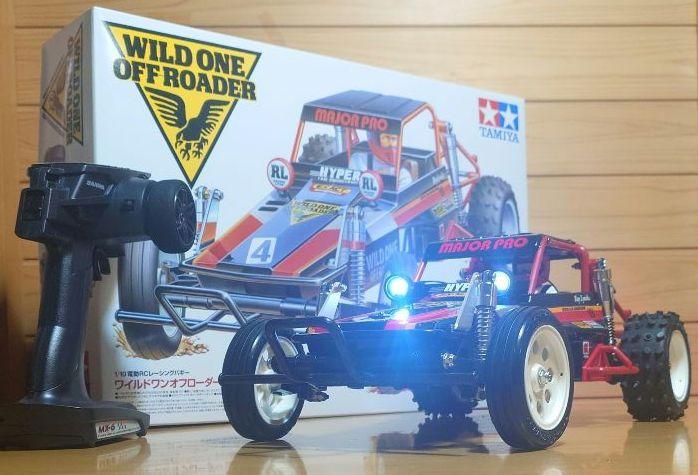 Chargez l'image dans la visionneuse de la galerie, Used Tamiya Wild One Off-Roader Assembled Full Set with Sanwa MX-6 and LEDs Unused