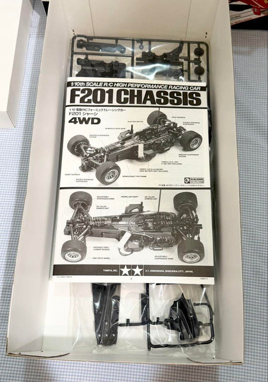 Used Tamiya Ferrari F2001 1/10 F201 Chassis 4WD RC Car Kit Unused