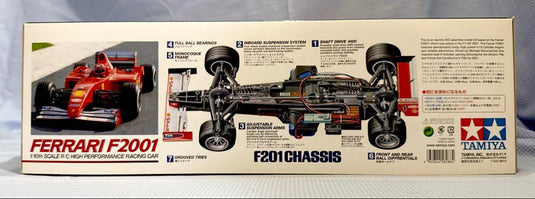 Used Tamiya Ferrari F2001 1/10 F201 Chassis 4WD RC Car Kit Unused