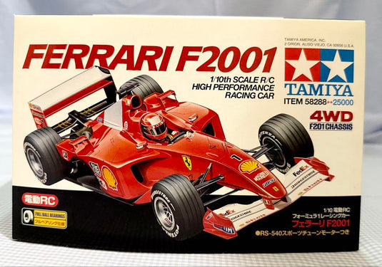 Used Tamiya Ferrari F2001 1/10 F201 Chassis 4WD RC Car Kit Unused