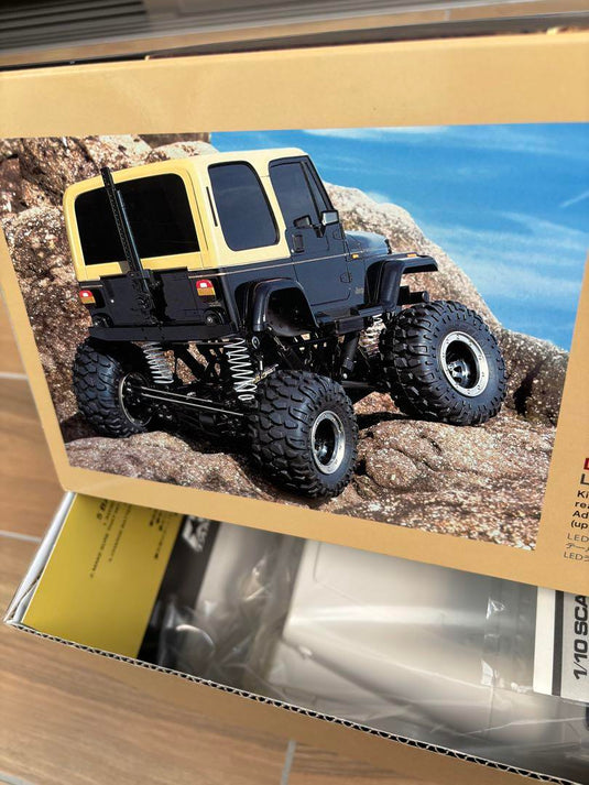 Used Tamiya 1/10 Jeep Wrangler 4WD Off-Road RC Car with LED Lights