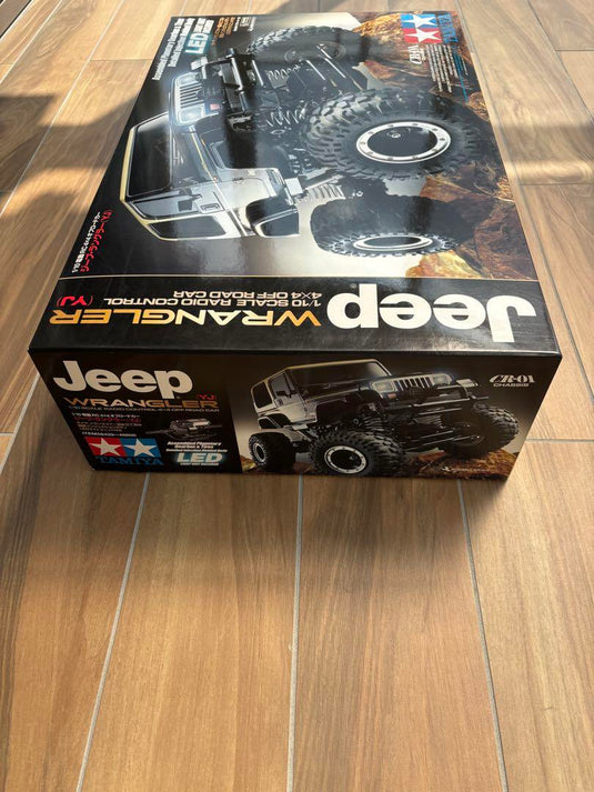 Used Tamiya 1/10 Jeep Wrangler 4WD Off-Road RC Car with LED Lights