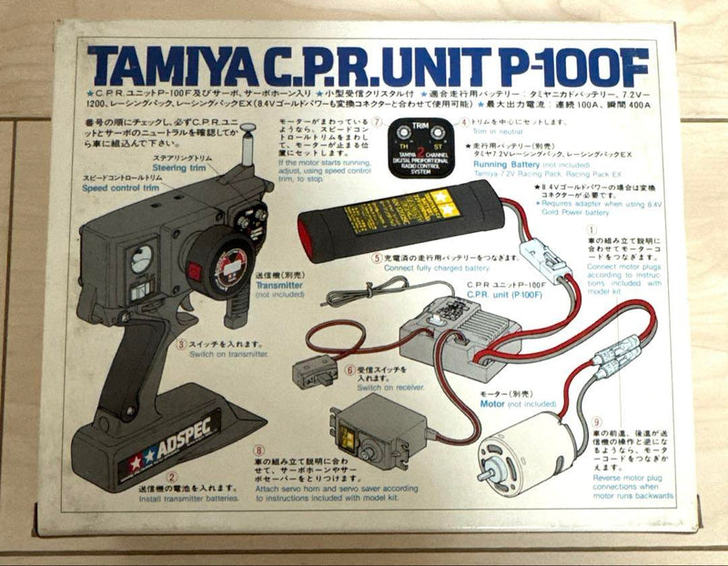 Chargez l'image dans la visionneuse de la galerie, Used Vintage 1987 Tamiya Adspec Transmitter & C.P.R. Unit P-100F New Unopened Set