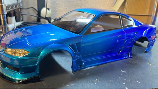 Used Reve D S15 Silvia RC Car Body with TAKA Vinyl Graphics Painted Unused