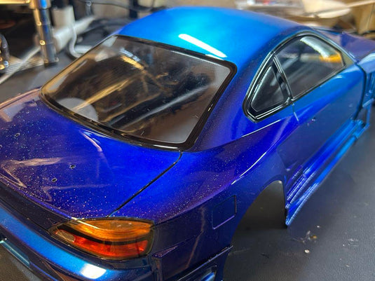 Used Reve D S15 Silvia RC Car Body with TAKA Vinyl Graphics Painted Unused
