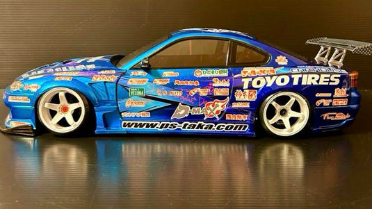 Used Reve D S15 Silvia RC Car Body with TAKA Vinyl Graphics Painted Unused