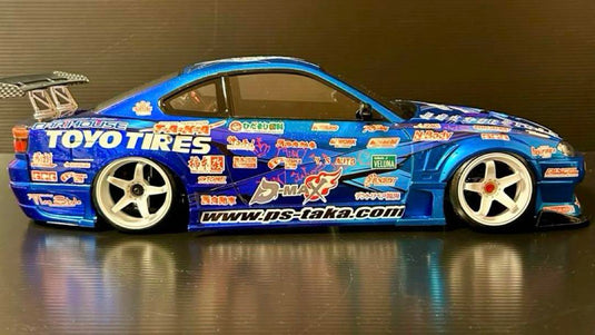 Used Reve D S15 Silvia RC Car Body with TAKA Vinyl Graphics Painted Unused
