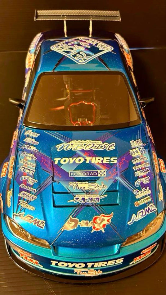 Used Reve D S15 Silvia RC Car Body with TAKA Vinyl Graphics Painted Unused