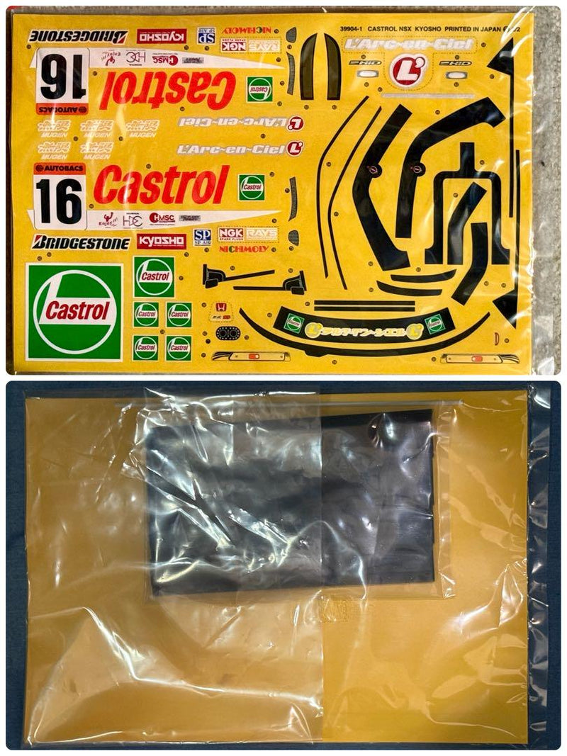 Laden Sie das Bild in Galerie -Viewer, Kyosho Castrol MUGEN NSX GP RC Car Kit with 5 Optional Parts Sets New - Used