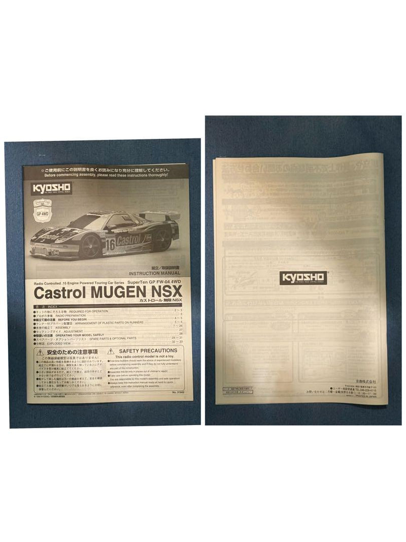 Laden Sie das Bild in Galerie -Viewer, Kyosho Castrol MUGEN NSX GP RC Car Kit with 5 Optional Parts Sets New - Used