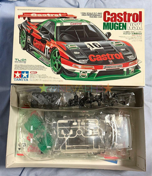 Used Tamiya Castrol Mugen NSX 1/10 TL-01 Chassis 4WD RC Car Kit Unused