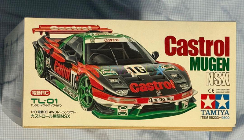 Load image into Gallery viewer, Used Tamiya Castrol Mugen NSX 1/10 TL-01 Chassis 4WD RC Car Kit Unused