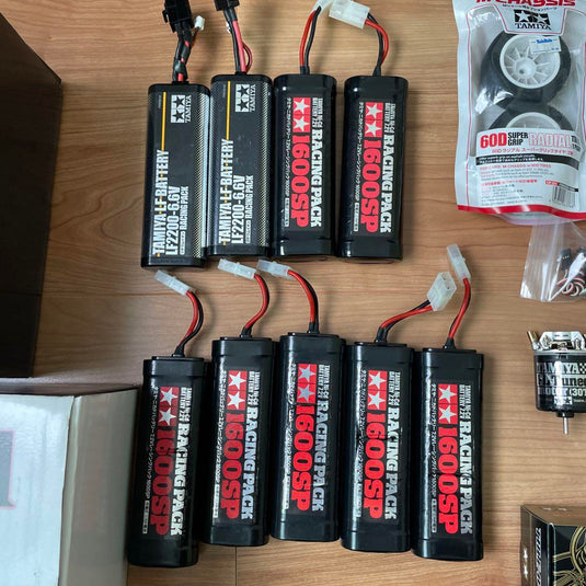 Used Tamiya M-08 & XV-02 RC Cars Set with Futaba 4PV Radio