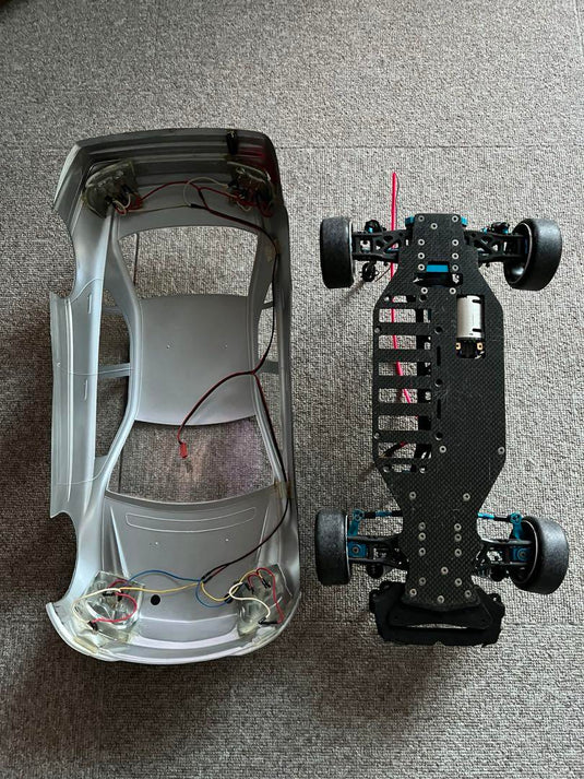 Used Tamiya TB-evolution IV and TECH Racing DT-1 Chassis Set with KO Propo EX-10