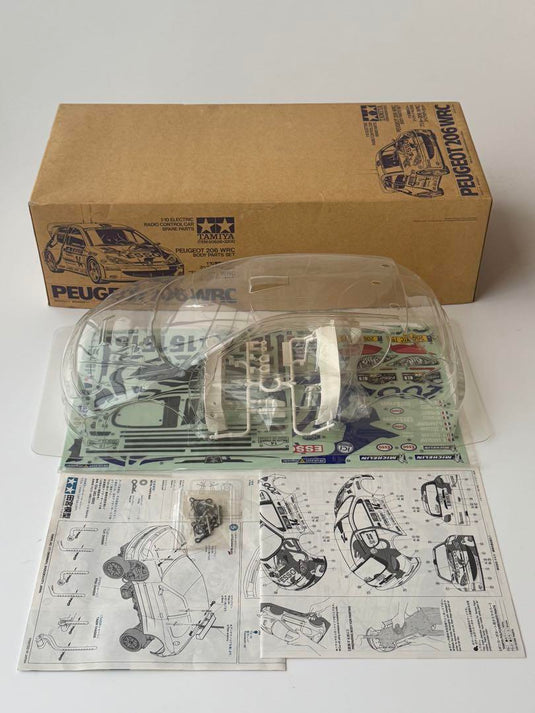 Used Tamiya 1/10 Peugeot 206 WRC Spare Body Parts Set Unused RC Car