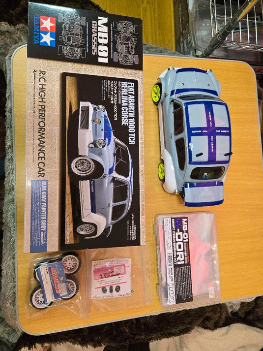 Used Tamiya M-05 Mini Drift Car Abarth Body Assembled Chassis No Electronics