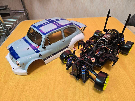 Used Tamiya M-05 Mini Drift Car Abarth Body Assembled Chassis No Electronics