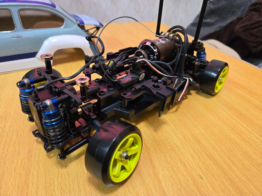 Used Tamiya M-05 Mini Drift Car Abarth Body Assembled Chassis No Electronics