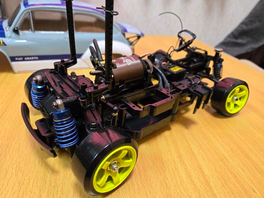 Used Tamiya M-05 Mini Drift Car Abarth Body Assembled Chassis No Electronics